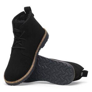 Birkenstock $175 Uppsala Mid Shearling Suede Leather Black Eu Sz 42 NIB!